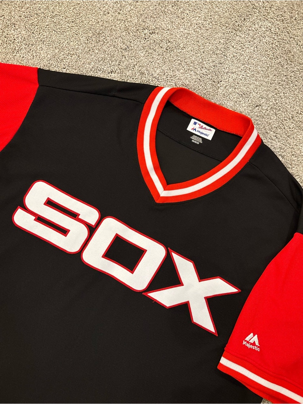 Majestic Authentic Collection Chicago White Sox SOX MLB Jersey Mens 48 Black